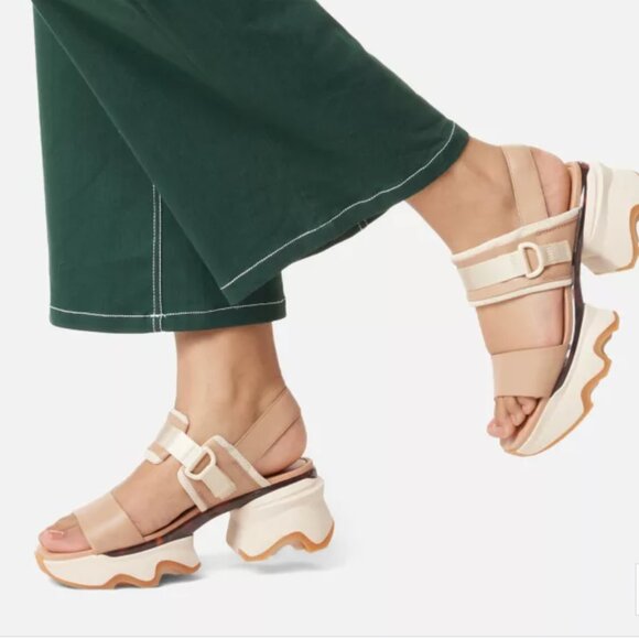 Sorel Shoes - Sorel Kinetic Impact Slingback Heel Sandals/Beige and honey white.- size 8
